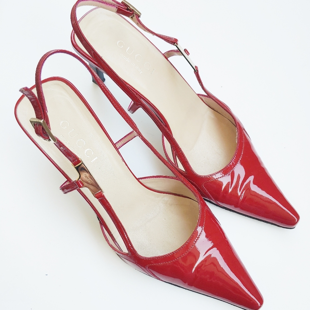 Gucci Ruby Color Sling backs, Tom Ford era
